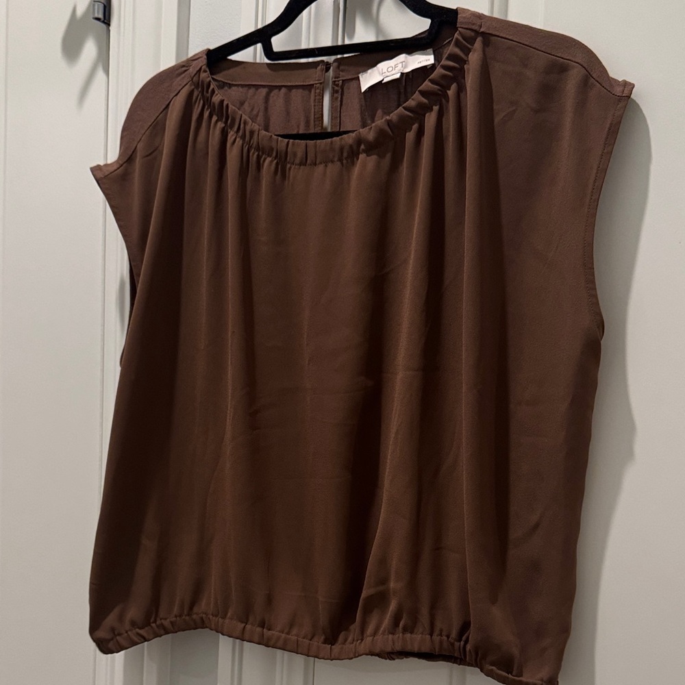LOFT Cocoa Sleeveless Blouse